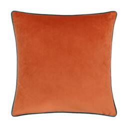 Rackhams Meridian Velvet Cushion Cover - Orange Tiger/Teal - 45cm x 45cm - Orange Tiger/Teal - 100% Polyester