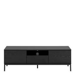 Rackhams Seaford 2 Door 1 Drawer TV Unit in Ash Black - 1 - thumbnail 2
