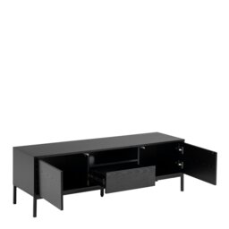 Rackhams Seaford 2 Door 1 Drawer TV Unit in Ash Black - 1 - thumbnail 4