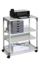Rackhams Steel 2 Shelve Office Storage Trolley on Wheels - 88cm Grey