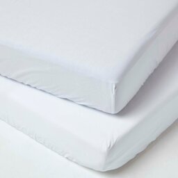 Rackhams Cotton Fitted Cot Sheets 200 Thread Count, 2 Pack - Navy - thumbnail 2