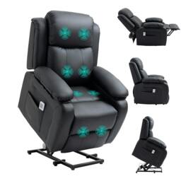 Rackhams Riser and Recliner Chair Power Lift Recliner with Remote, Black - thumbnail 2