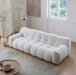 Rackhams Cora Cloud Two/Three Seater Sofa, Boucle - White - 252cm - thumbnail 2