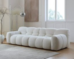 Rackhams Cora Cloud Two/Three Seater Sofa, Boucle - White - 252cm - thumbnail 4