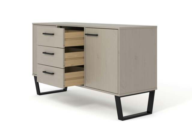 Rackhams Texas Grey Medium Sideboard with 2 Doors & 3 Drawers - image 1