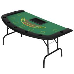 Rackhams 7-Player Folding Poker Table, Chip Tray, Cup Holders, 182 x 91 cm - thumbnail 2