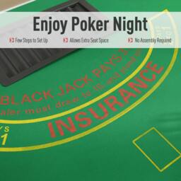 Rackhams 7-Player Folding Poker Table, Chip Tray, Cup Holders, 182 x 91 cm - thumbnail 5