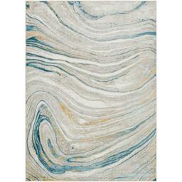 Rackhams San Francisco-Modern Blue Grey Yellow Graphic Rug - 120 x 170 cm - thumbnail 2
