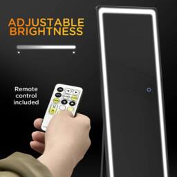 Rackhams Full-Length Mirror, 160 x 40 cm, Wall Mounted, Freestanding Floor Mirror with LED Lights and Remote Control, Dimming & 3 Colour Modes - thumbnail 6