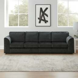 Rackhams Crystal Crushed Velvet Long Fabric 4 Seater Sofa Full Back - Silver - thumbnail 3