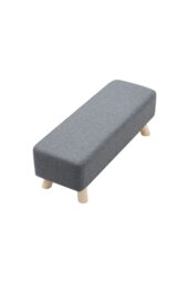 Rackhams 81cm W Dark Grey Rectangular Tofu-shaped Footstool - Dark Grey - thumbnail 3