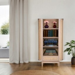 Rackhams Carlester Cane And Wood Bookcase - Wood - 1 - 90X40X165cm (LXDXH)