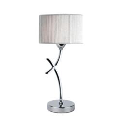 Rackhams Justina 43cm  Polished Chrome Table Lamp with Silver String Shade - thumbnail 4