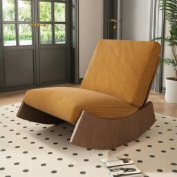 Rackhams Anaya Rocking Chair, Corduroy & Wood - Green - thumbnail 3