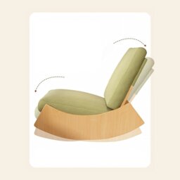 Rackhams Anaya Rocking Chair, Corduroy & Wood - Green - thumbnail 6