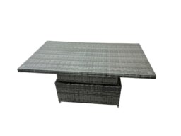 Rackhams 8 seater Patio Height Adjustable Rising Lifting Table Sofa Sets Rattan Garden Furniture Dining Set with 2 Big Stools Dark Grey Mixed - thumbnail 3