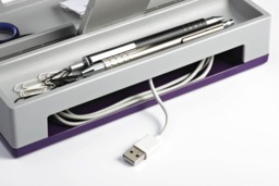 Rackhams VARICOLOR Desk Stationery Organiser Tray Pen Pencil Tidy Storage - Grey - thumbnail 4