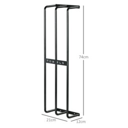 Rackhams Metal Towel Rack Wall Mounted, 3 Bar Towel Rail for Bathroom, Black - thumbnail 4