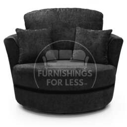 Rackhams Zink Chenille Fabric Swivel Chair - Grey - thumbnail 3