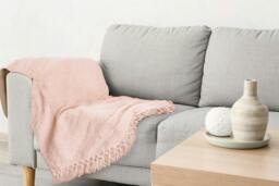 Rackhams Darcy Tassel Blush Pink Throw - 60x80 - thumbnail 3