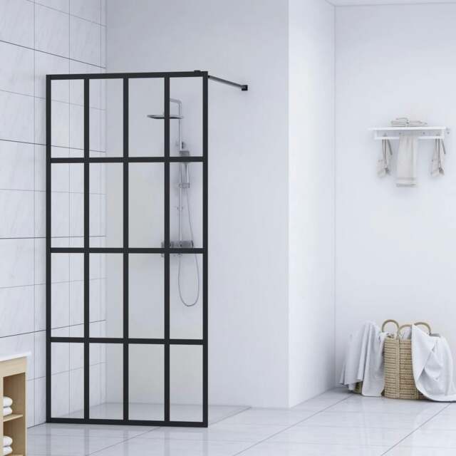 Rackhams Walk-in Shower Screen Clear Tempered Glass 100x195 cm