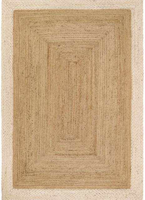 Rackhams Hand-Braided Jute Rug with Cream Border - 160X230 cm - image 1