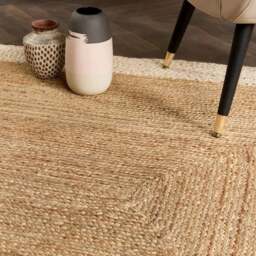 Rackhams Hand-Braided Jute Rug with Cream Border - 160X230 cm - thumbnail 4