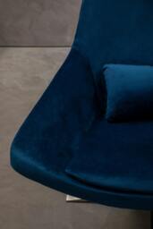 Rackhams Kalo Navy Velvet Swivel Lounge Chair - thumbnail 3