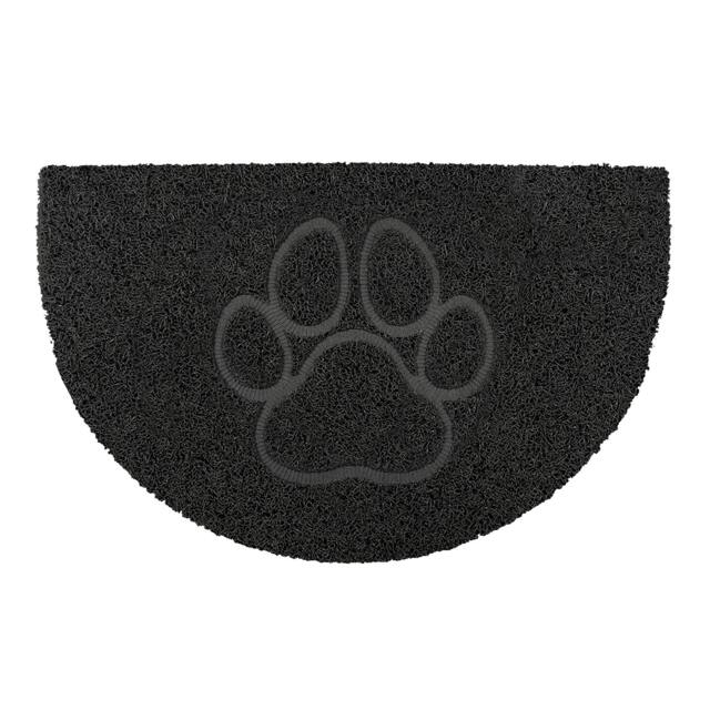 Rackhams Paw Half Moon Doormat in Black - Black - Medium - image 1