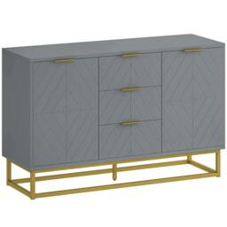 Rackhams Sideboard with 3 Drawers and Adjustable Shelves for Living Room - Grey - thumbnail 1