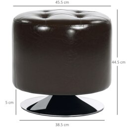 Rackhams Swivel Foot Stool PU Footstool with Thick Padding - thumbnail 4