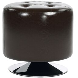 Rackhams Swivel Foot Stool PU Footstool with Thick Padding - thumbnail 3