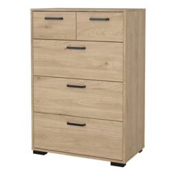 Rackhams Sofia Chest 3 + 2 Drawers Jackson Hickory - Oak - Matt - Melamine - thumbnail 3