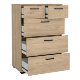 Rackhams Sofia Chest 3 + 2 Drawers Jackson Hickory - Oak - Matt - Melamine - thumbnail 5