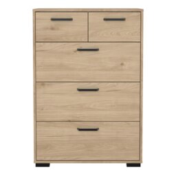 Rackhams Sofia Chest 3 + 2 Drawers Jackson Hickory - Oak - Matt - Melamine - thumbnail 2