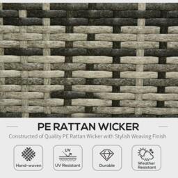Rackhams Rattan Garden Sofa Set, 4-Seater Wicker Sectional for Garden, Grey - thumbnail 4