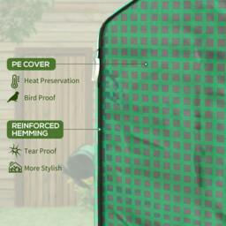 Rackhams Greenhouse Cover Replacement Walk-in PE Hot House Cover with Roll-up Door and Windows, 140 x 143 x 190cm, Green - thumbnail 4