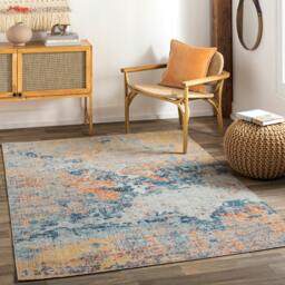 Rackhams Huntington Beach-Modern Blue Yellow Orange In- & Outdoor Rug - 80 x 220 cm - thumbnail 2