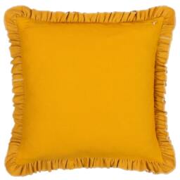 Rackhams Frill Velvet Embroidered Daisy Cushion Cover - Gold - 45cm x 45cm - Gold - 100% Cotton - thumbnail 2