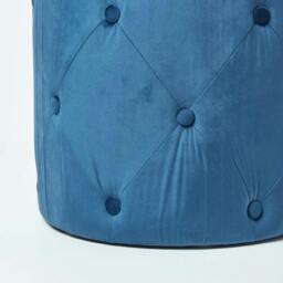 Rackhams Windsor Velvet Footstool - Blue - thumbnail 3