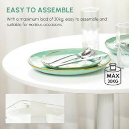 Rackhams 75H x 70cm Two-Person Minimalistic Dining Table - White - thumbnail 6