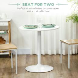 Rackhams 75H x 70cm Two-Person Minimalistic Dining Table - White - thumbnail 4