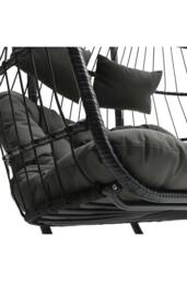 Rackhams 2-Seater Outdoor Hanging Egg Chair - Grey - One Size - thumbnail 6