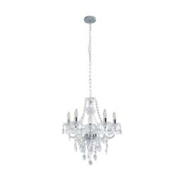 Rackhams Vivienne 5 Light Chrome & Clear Chandelier Ceiling Pendant - thumbnail 5