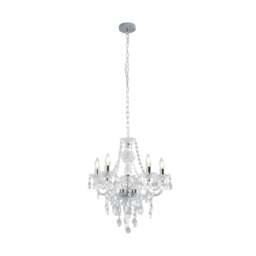 Rackhams Vivienne 5 Light Chrome & Clear Chandelier Ceiling Pendant - thumbnail 4