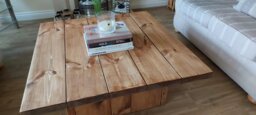 Rackhams Square Coffee Table - 80cm x 80cm - Antique Oak - thumbnail 2