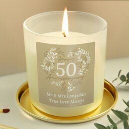 Rackhams Personalised 50th Golden Wedding Anniversary Candle Jar - thumbnail 2