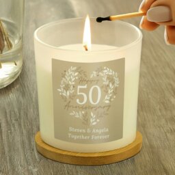 Rackhams Personalised 50th Golden Wedding Anniversary Candle Jar - thumbnail 4