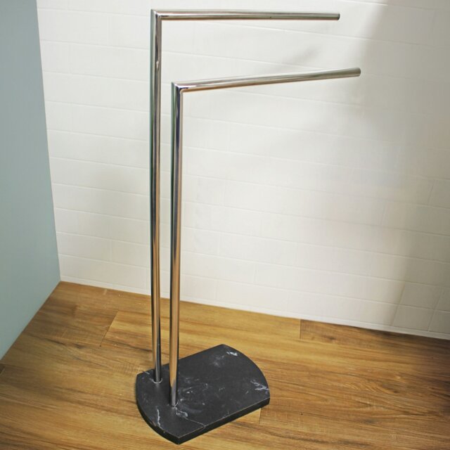Rackhams Octavia Grey Marble & Chrome Freestanding Towel Stand - image 1