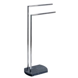 Rackhams Octavia Grey Marble & Chrome Freestanding Towel Stand - thumbnail 4
